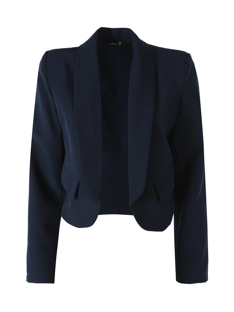 Giacca corta elegante senza chiusura - blu scuro