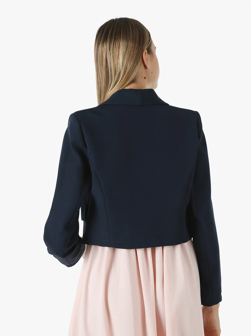 Giacca corta elegante senza chiusura - blu scuro