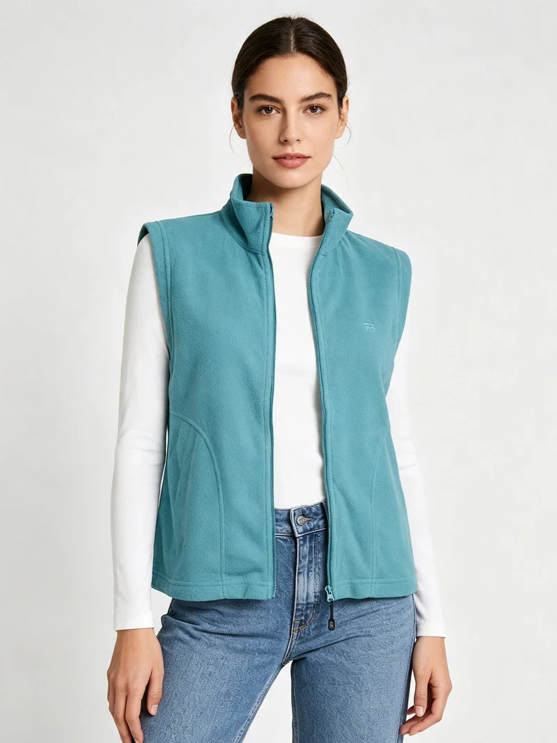 Gilet da donna in pile - turchese