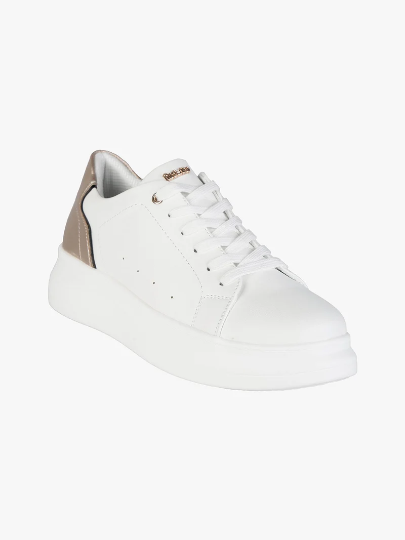 Sneakers donna con platform - bianco