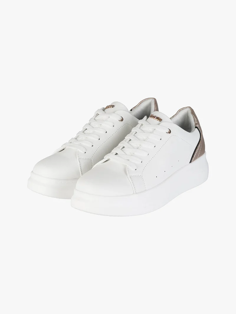 Sneakers donna con platform - bianco