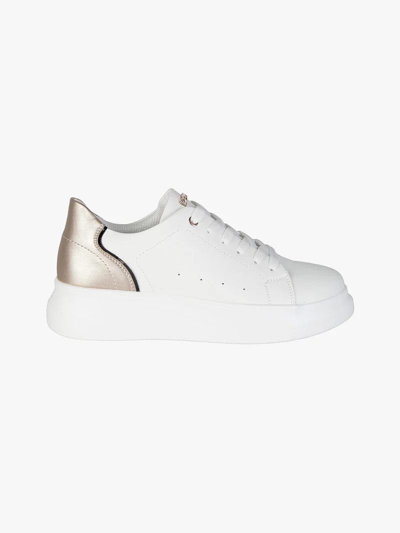 Sneakers donna con platform - bianco