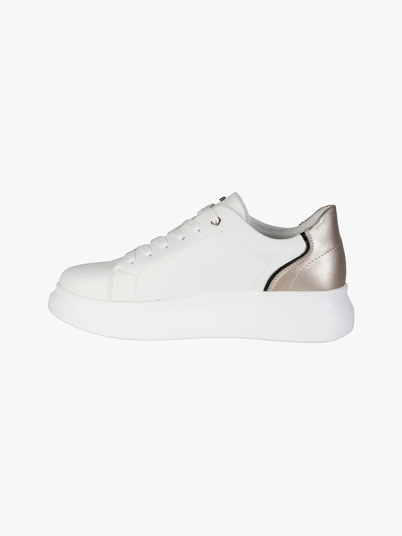 Sneakers donna con platform - bianco