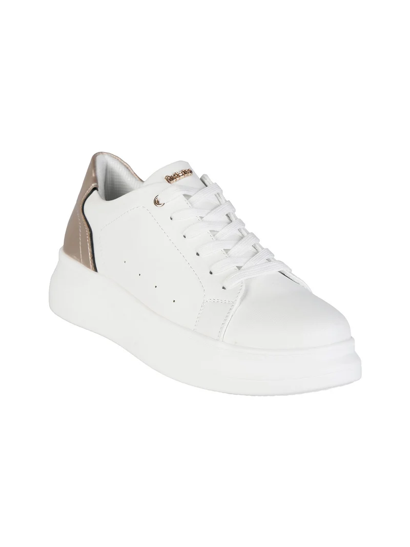 Sneakers donna con platform - bianco