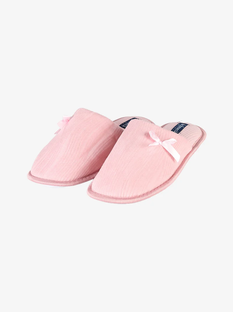 Pantofole invernali da donna in tessuto - rosa