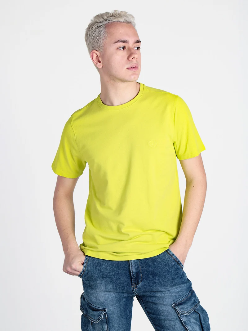 T-shirt girocollo da uomo in cotone piquet - mela