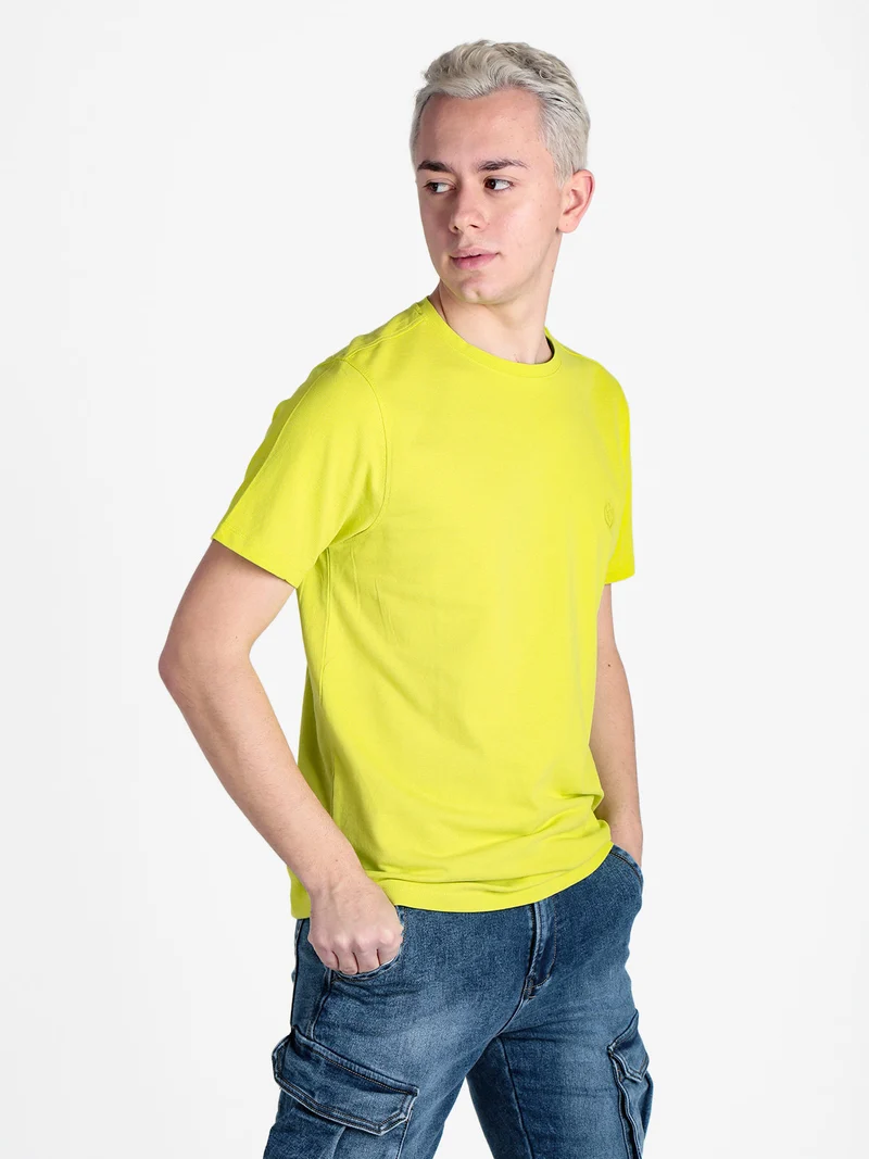 T-shirt girocollo da uomo in cotone piquet - mela