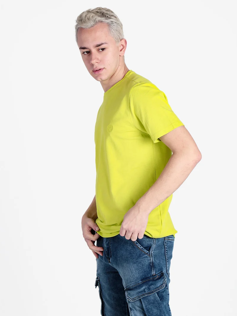 T-shirt girocollo da uomo in cotone piquet - mela