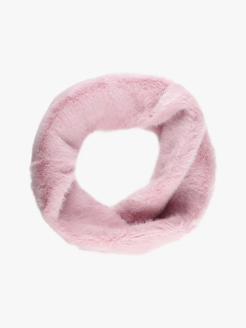 Sciarpa donna ad anello in pelliccia sintetica - rosa