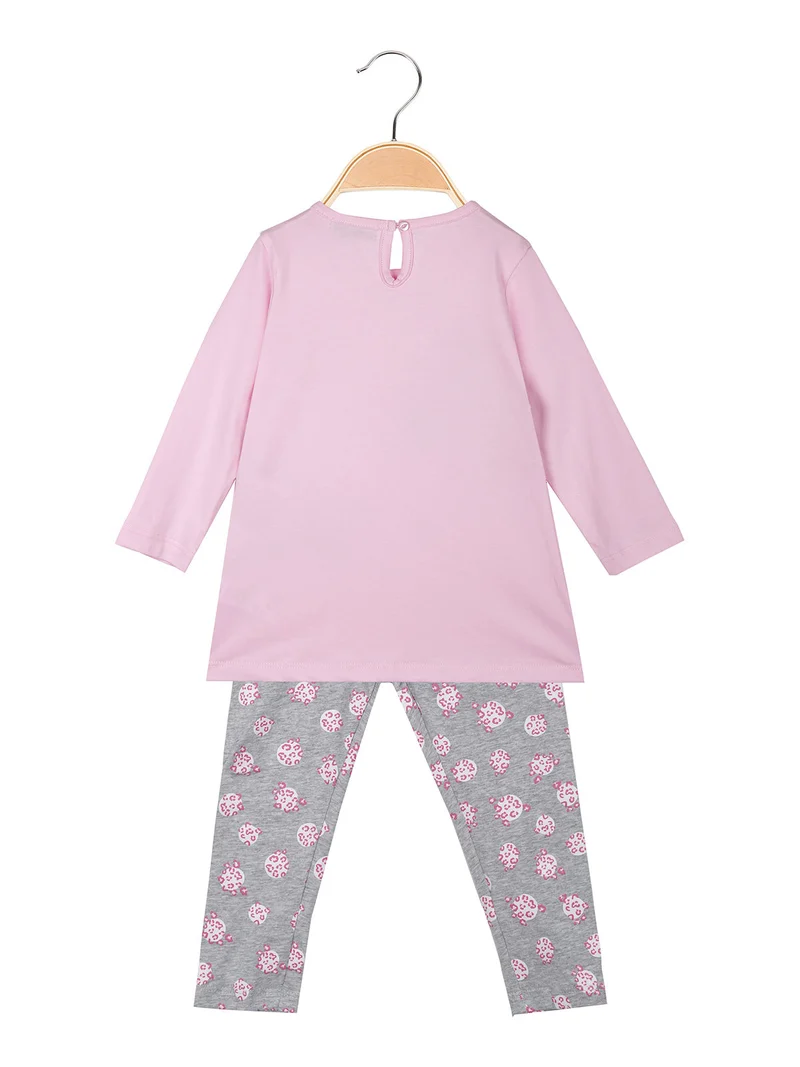 Completo da neonata 2 pezzi con dettagli strass - rosa