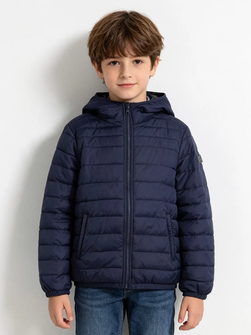 Marcus VII Bomber HD B giubbino con cappuccio blu scuro