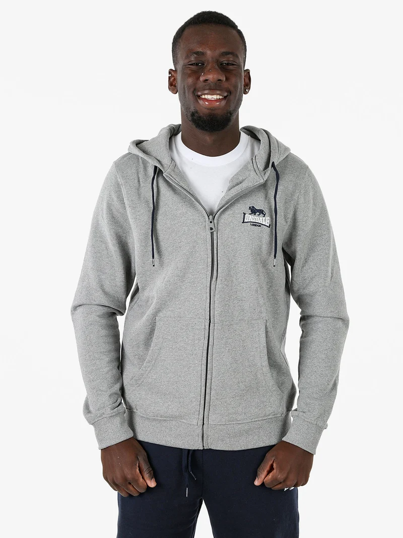 Felpa sportiva da uomo con cappuccio e zip - grigio