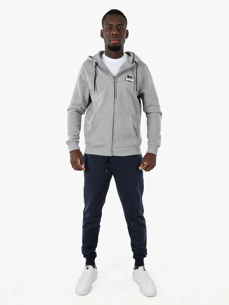 Felpa sportiva da uomo con cappuccio e zip - grigio