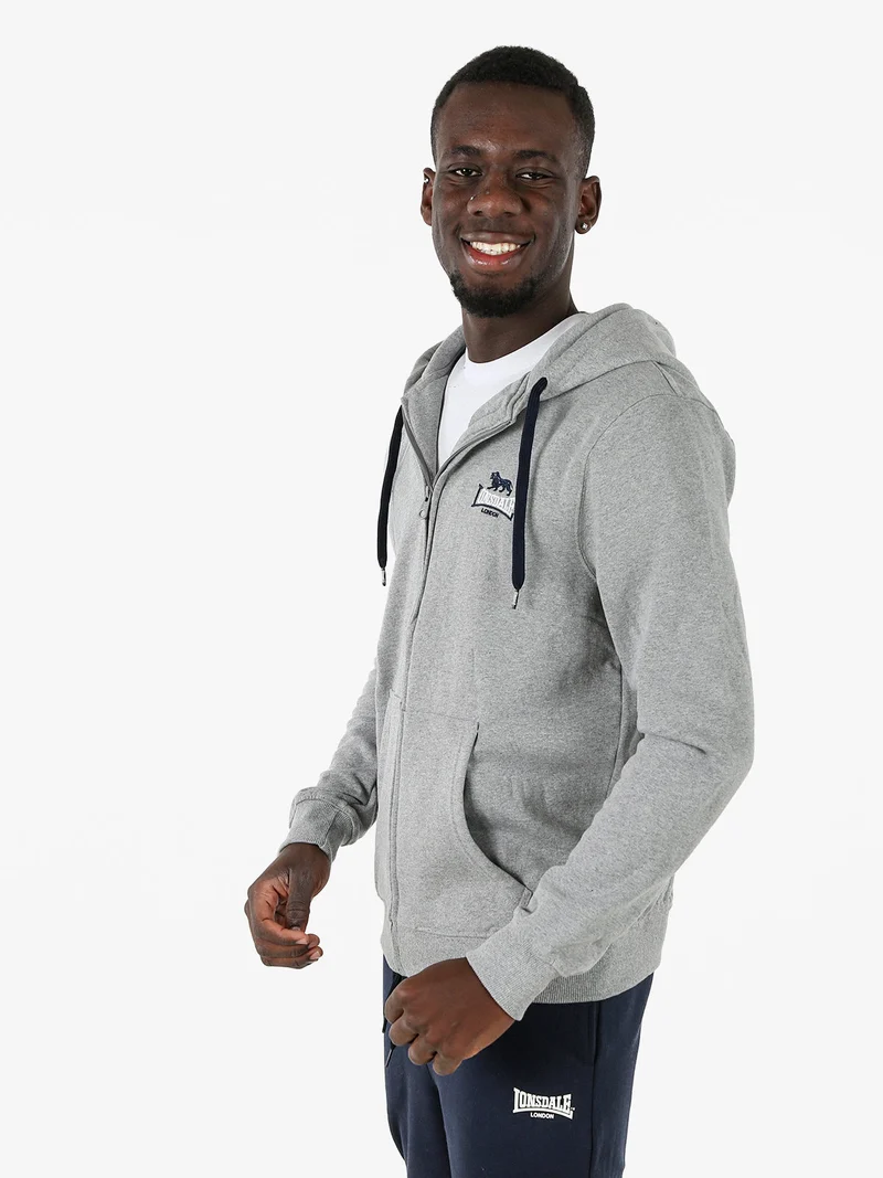 Felpa sportiva da uomo con cappuccio e zip - grigio