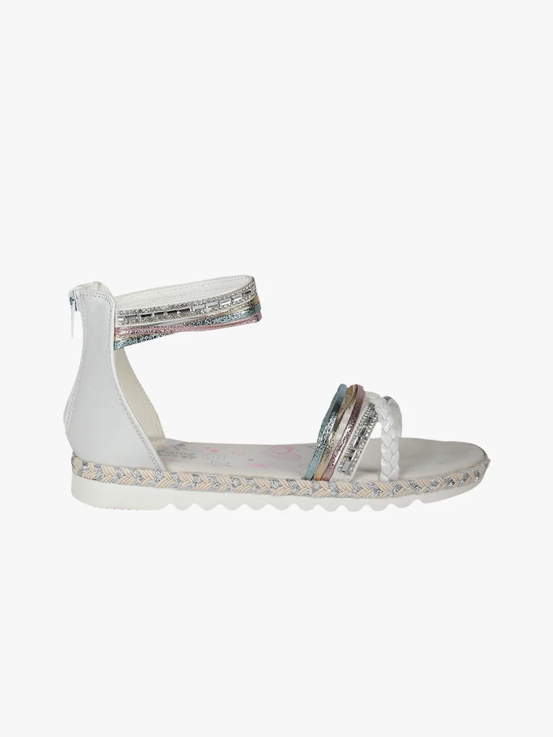 Sandali da ragazza con zip e tallone chiuso - bianco