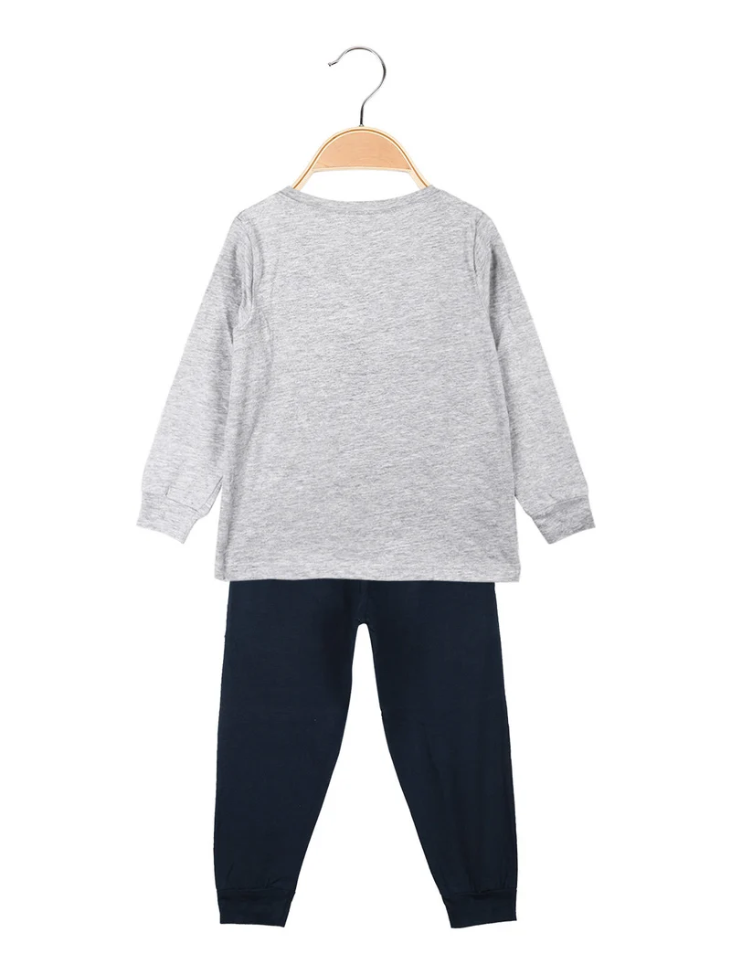 Pigiama lungo da bambino in cotone - grigio
