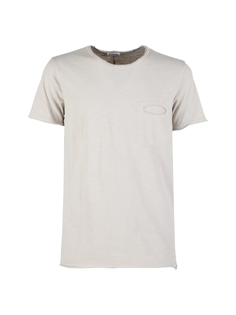 T-shirt uomo in cotone con taschino - beige