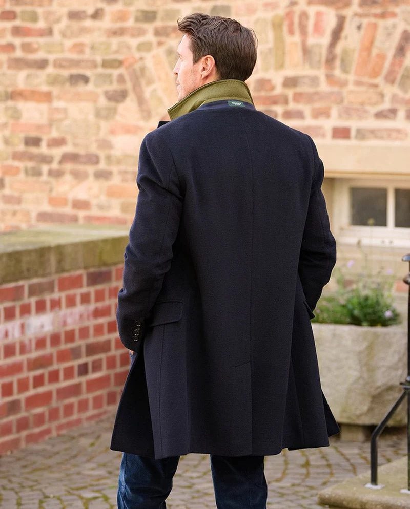 Herren Blazermantel "Edwin" aus Woll-Kaschmir-Mix in navy