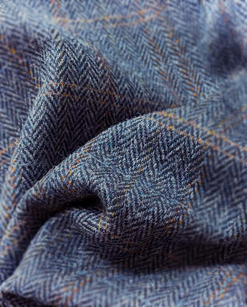 Harris Tweed Mütze "Henry Cap" in grey-blue herringbone