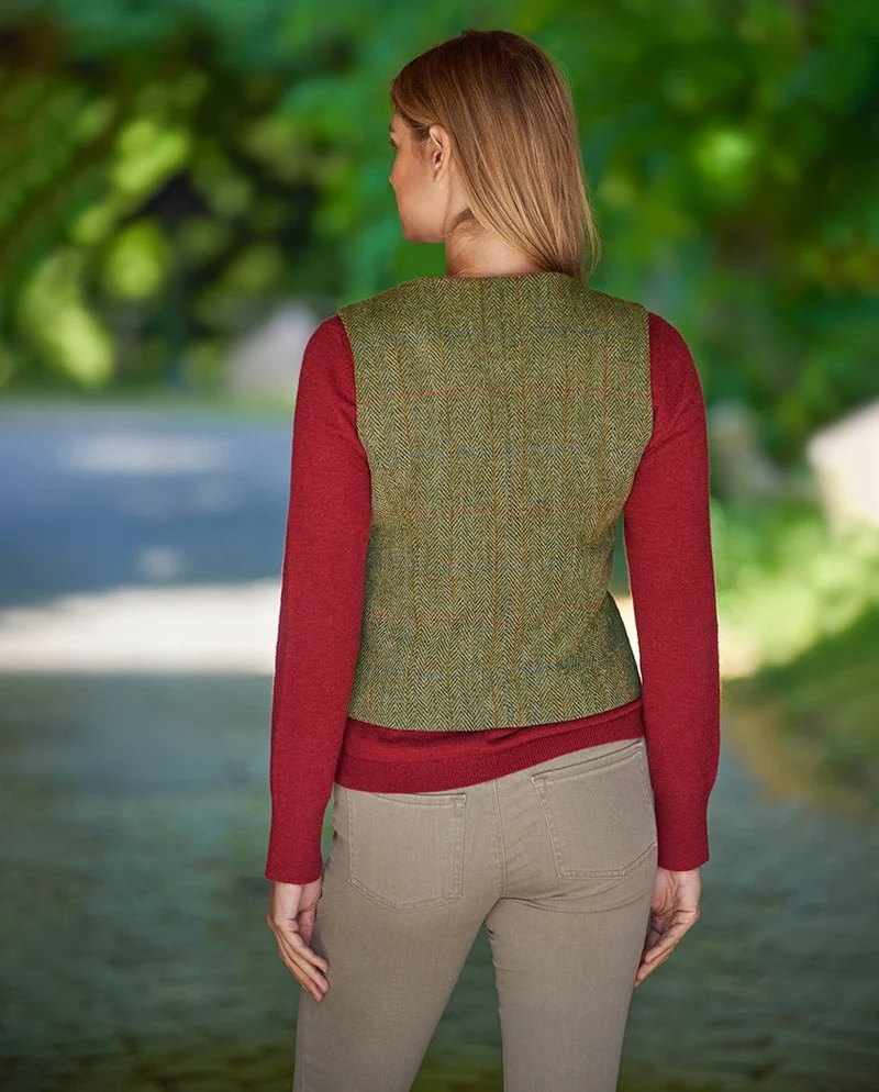 Damen Harris Tweed Weste "Lea" in light green