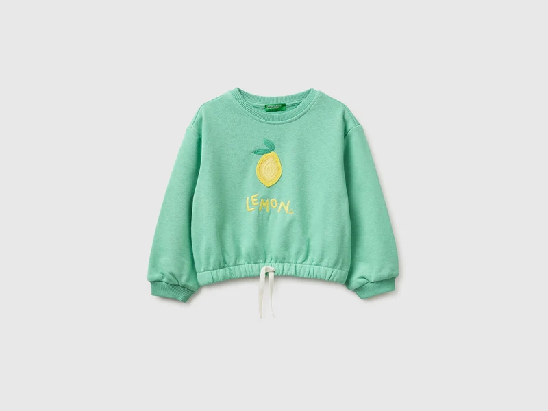 Kurzes Sweatshirt mit Fruchtapplikation