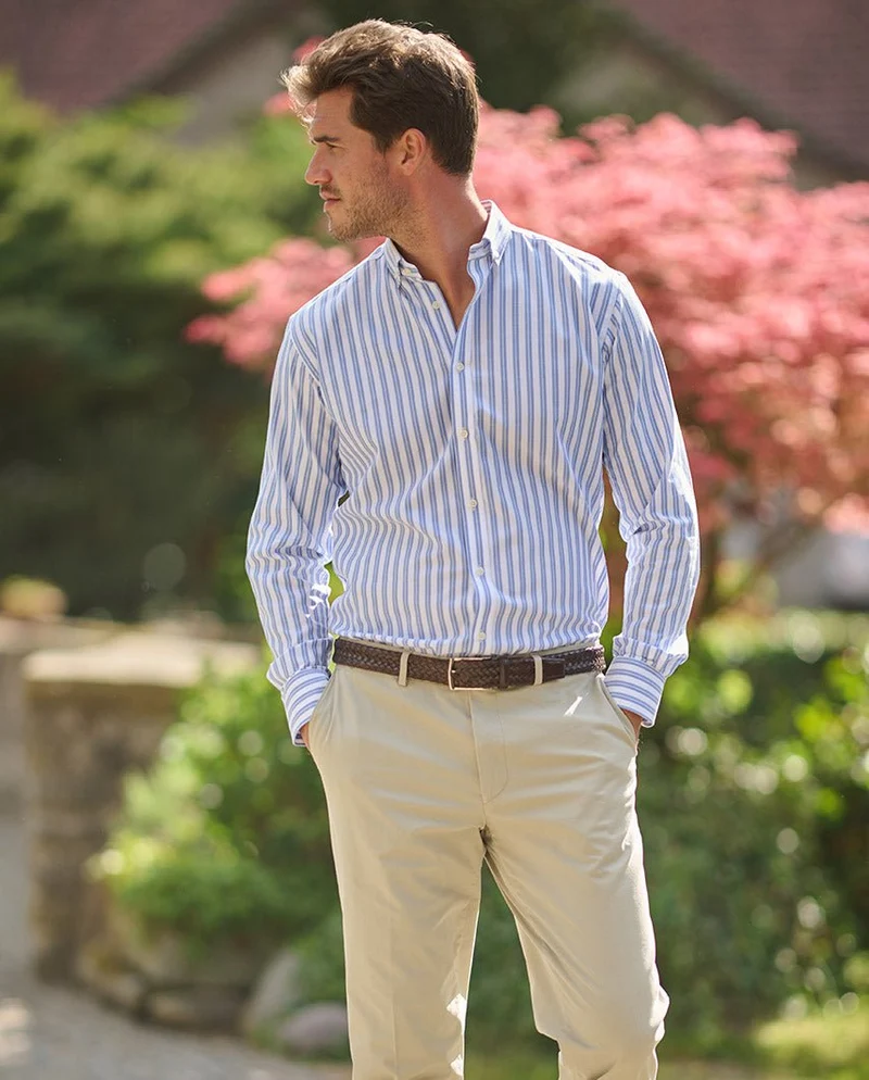 Button-Down-Hemd "Steward" in blau-weißen Streifen