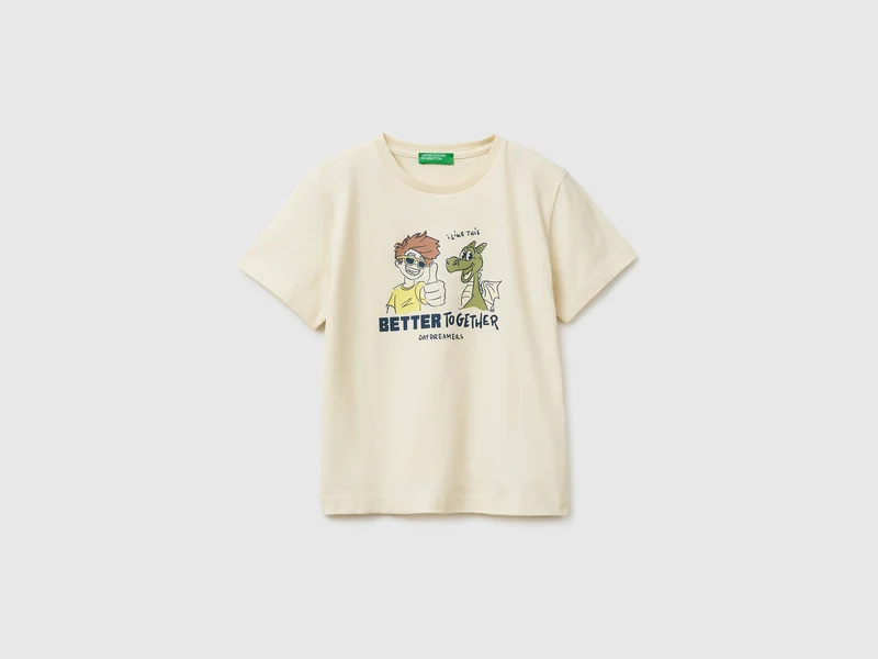 Rundhals-T-Shirt mit Aufdruck