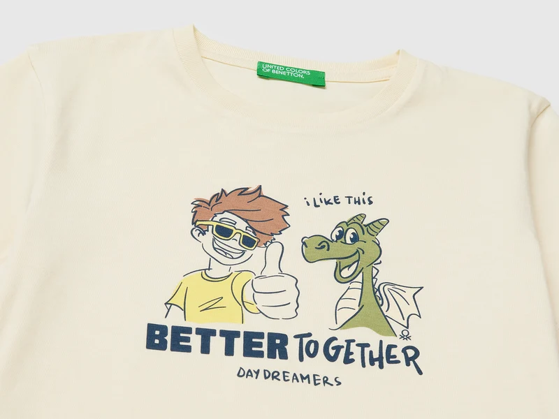 Rundhals-T-Shirt mit Aufdruck