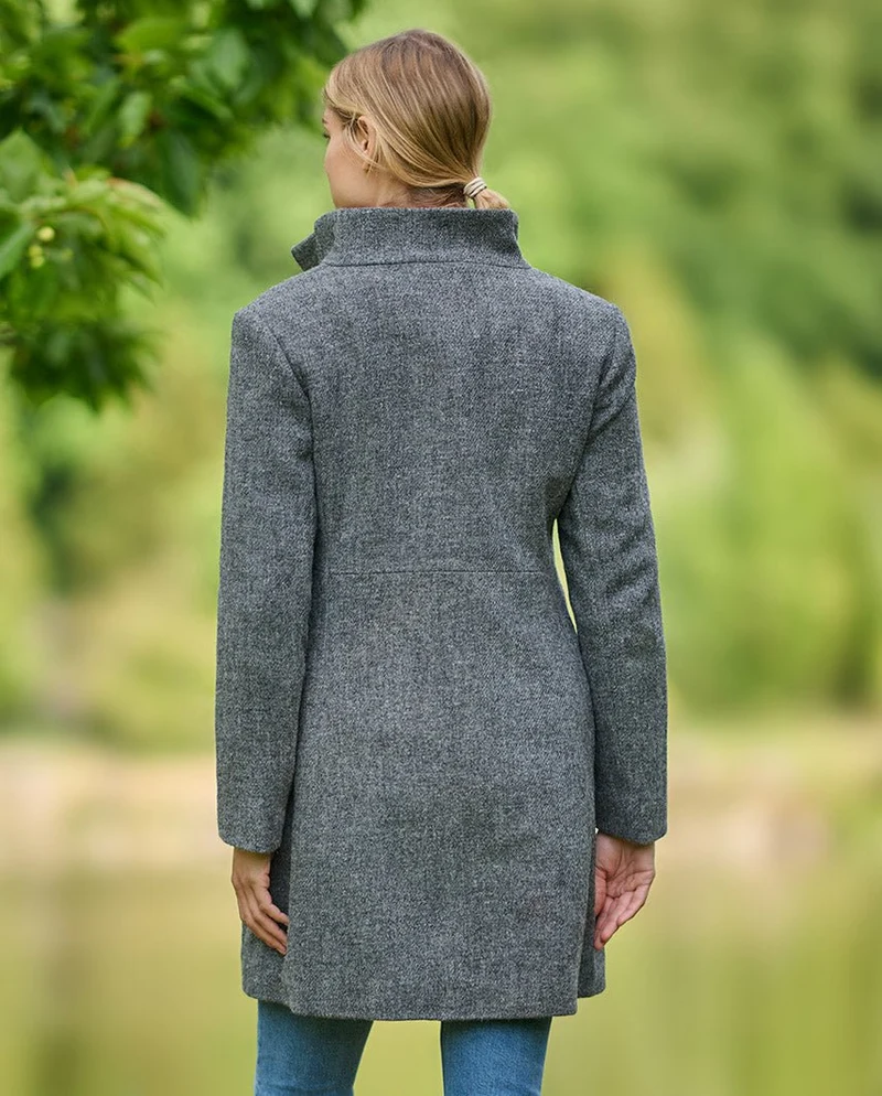 Harris Tweed Damenmantel "Sofia" in anthra melange