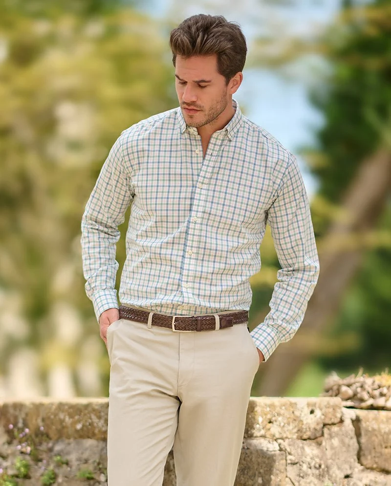 Button-Down-Hemd "Steward" in Pastell Karo