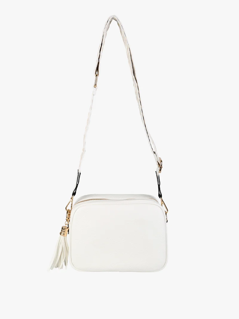 Borsa a tracolla in ecopelle da donna - bianco