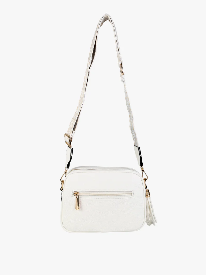 Borsa a tracolla in ecopelle da donna - bianco