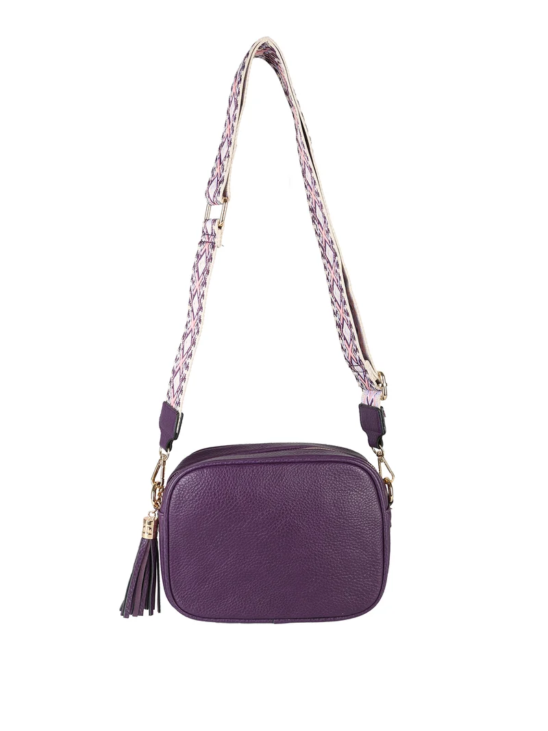 Borsa a tracolla in ecopelle da donna - viola
