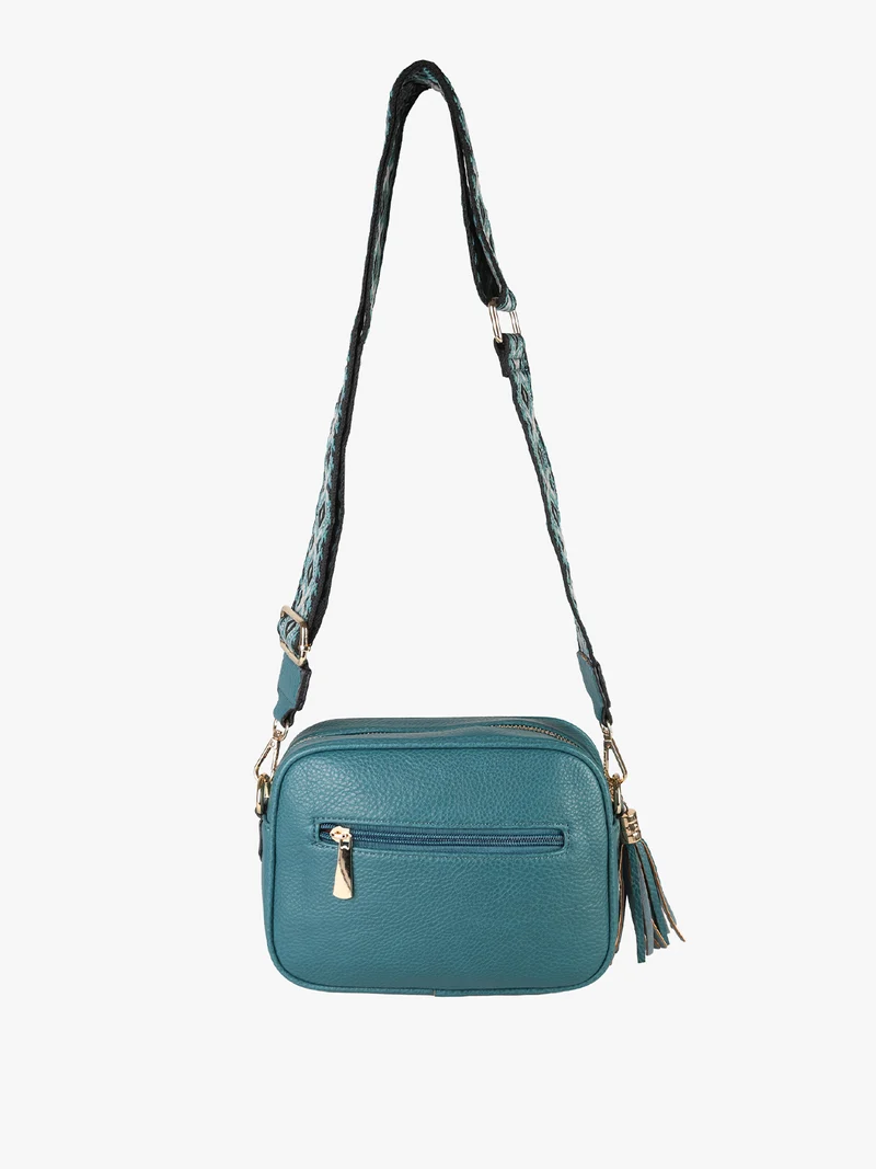 Borsa a tracolla in ecopelle da donna - ottanio