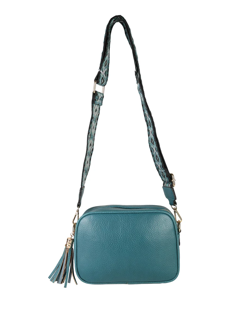 Borsa a tracolla in ecopelle da donna - ottanio