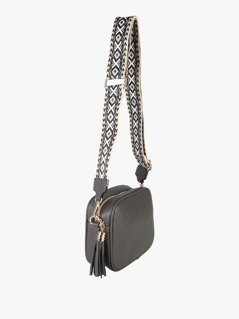 Borsa a tracolla in ecopelle da donna - grigio scuro