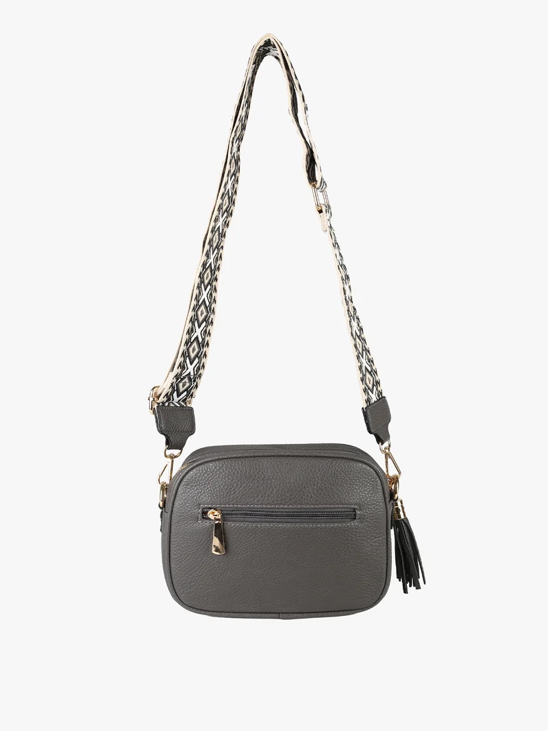 Borsa a tracolla in ecopelle da donna - grigio scuro