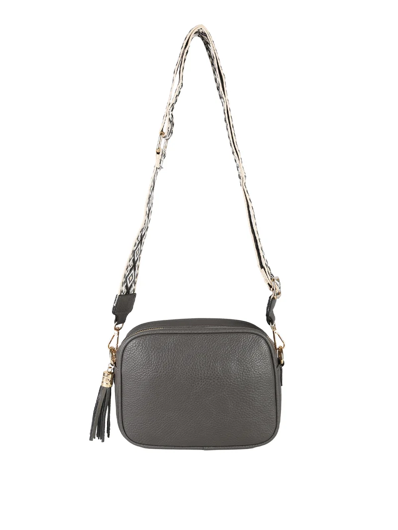 Borsa a tracolla in ecopelle da donna - grigio scuro
