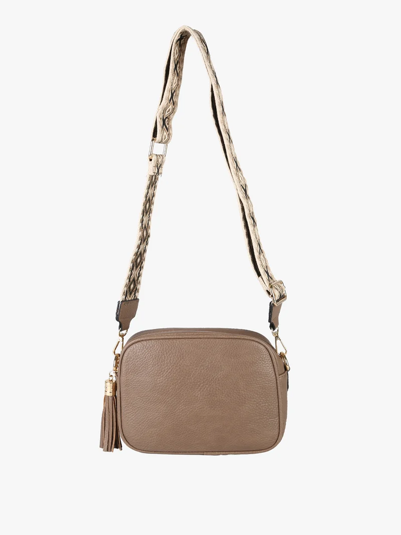 Borsa a tracolla in ecopelle da donna - caffè