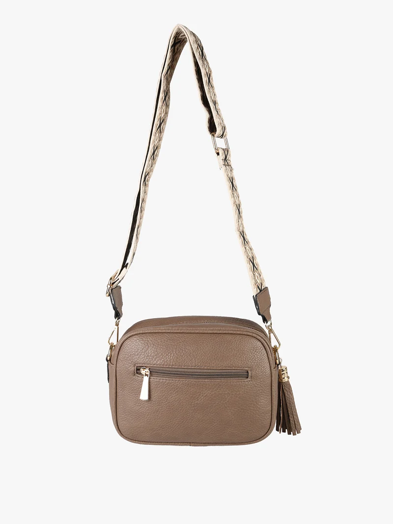 Borsa a tracolla in ecopelle da donna - caffè