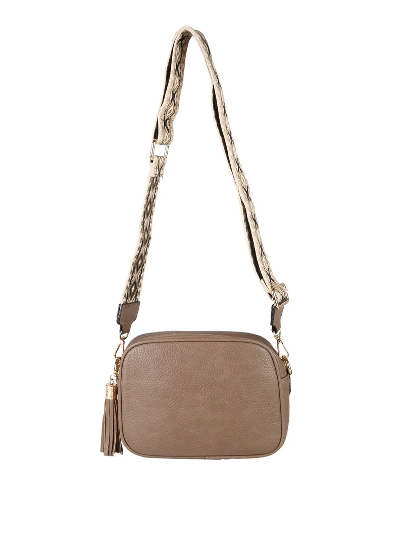 Borsa a tracolla in ecopelle da donna - caffè