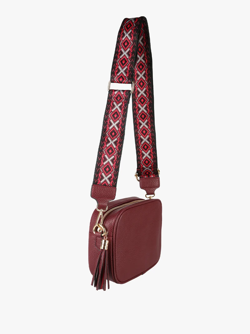Borsa a tracolla in ecopelle da donna - bordeaux