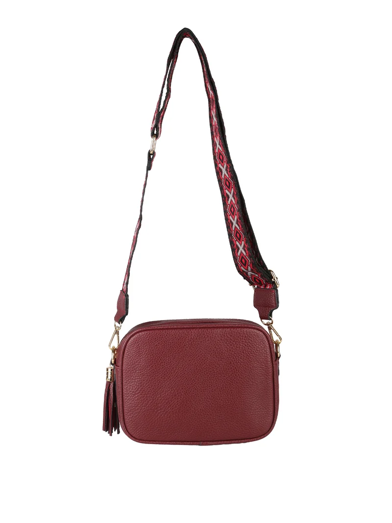 Borsa a tracolla in ecopelle da donna - bordeaux