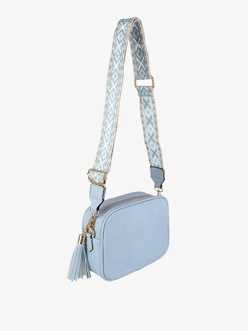 Borsa a tracolla in ecopelle da donna - azzurro