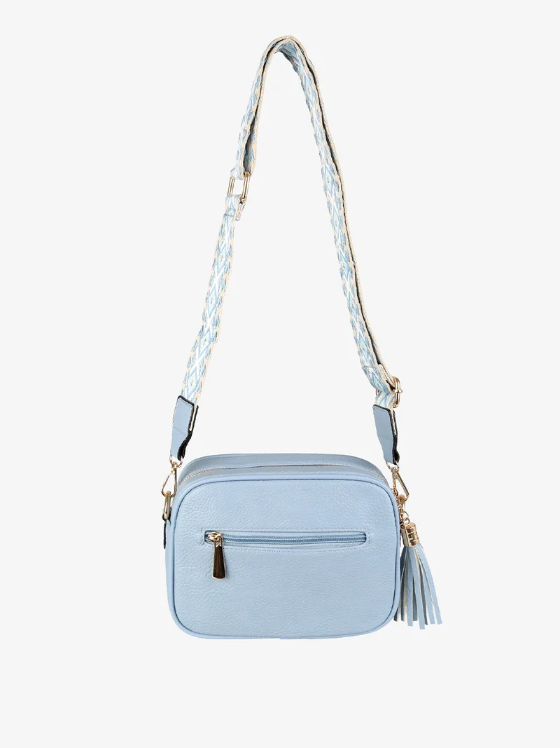 Borsa a tracolla in ecopelle da donna - azzurro