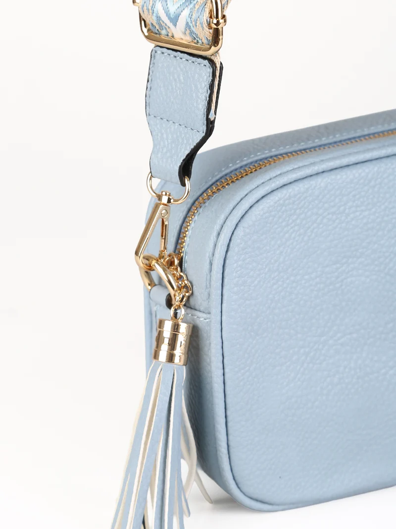 Borsa a tracolla in ecopelle da donna - azzurro