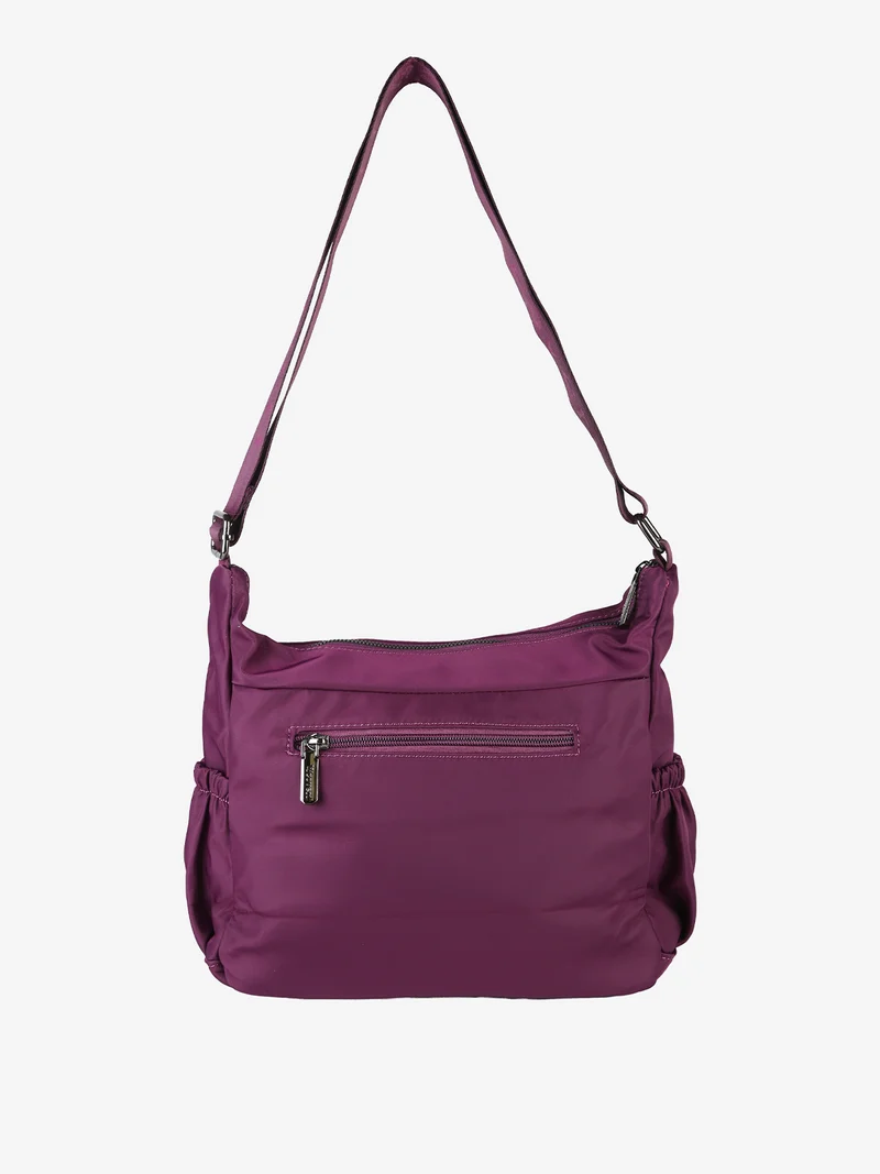 Borsa a tracolla da donna in tessuto nylon - viola