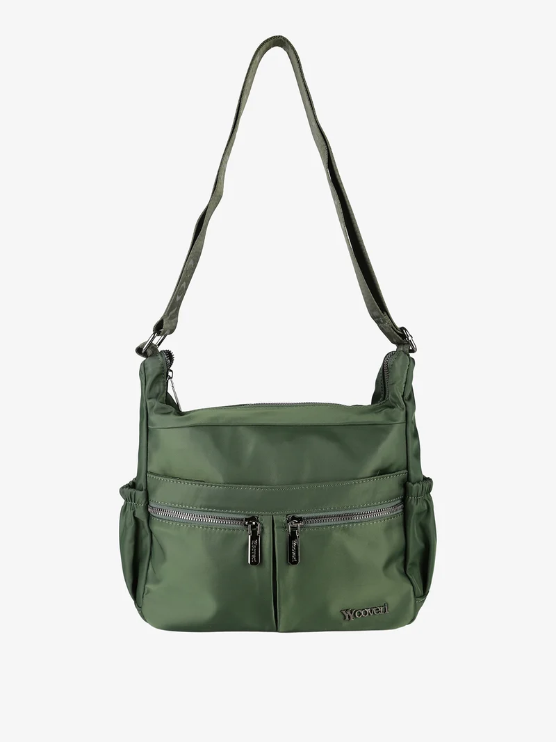 Borsa a tracolla da donna in tessuto nylon - verde