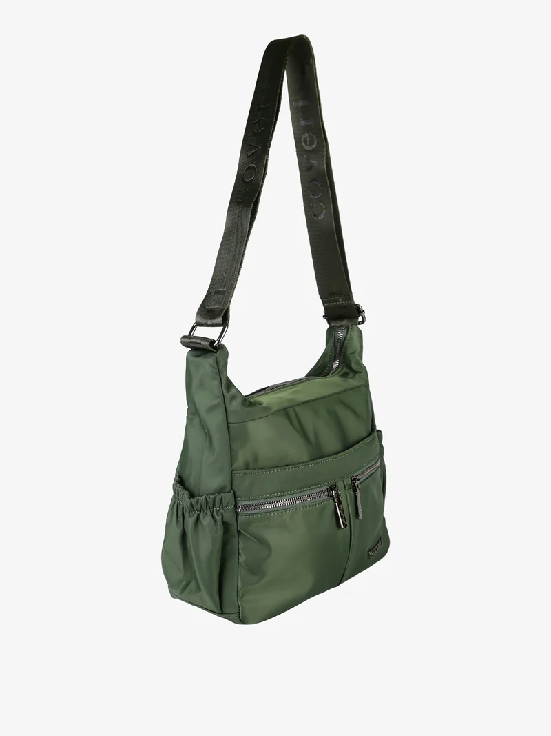 Borsa a tracolla da donna in tessuto nylon - verde
