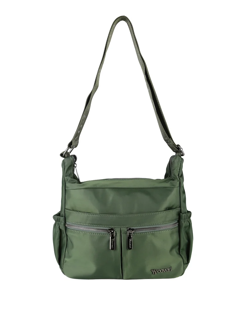 Borsa a tracolla da donna in tessuto nylon - verde